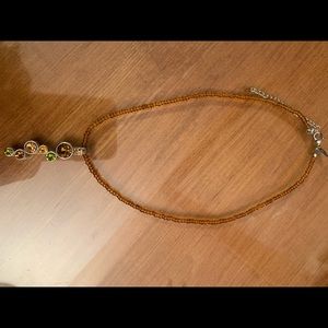 Lia Sophia brown faux gemstone necklace